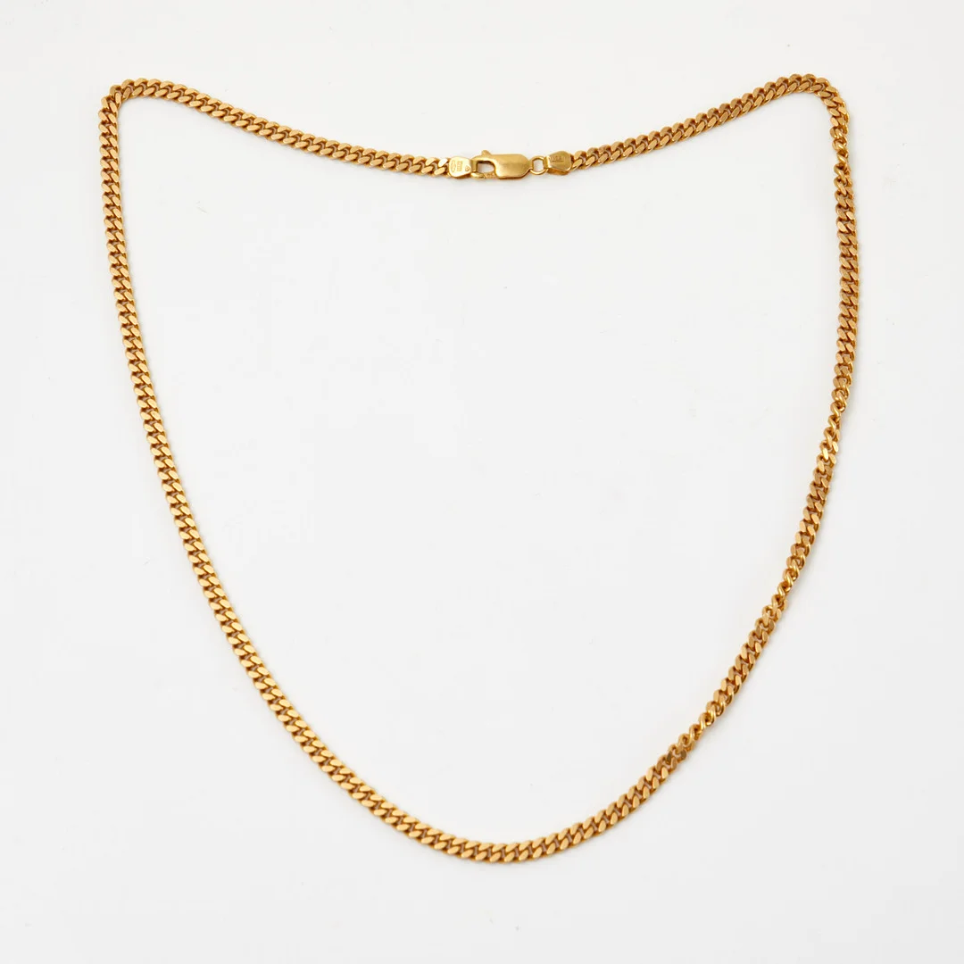 HALSBAND, 18 k guld, pansarlänk, italienska stämplar samt svensk kontrollstämpel. — Necklace — Stockholms Auktionsverk Sickla