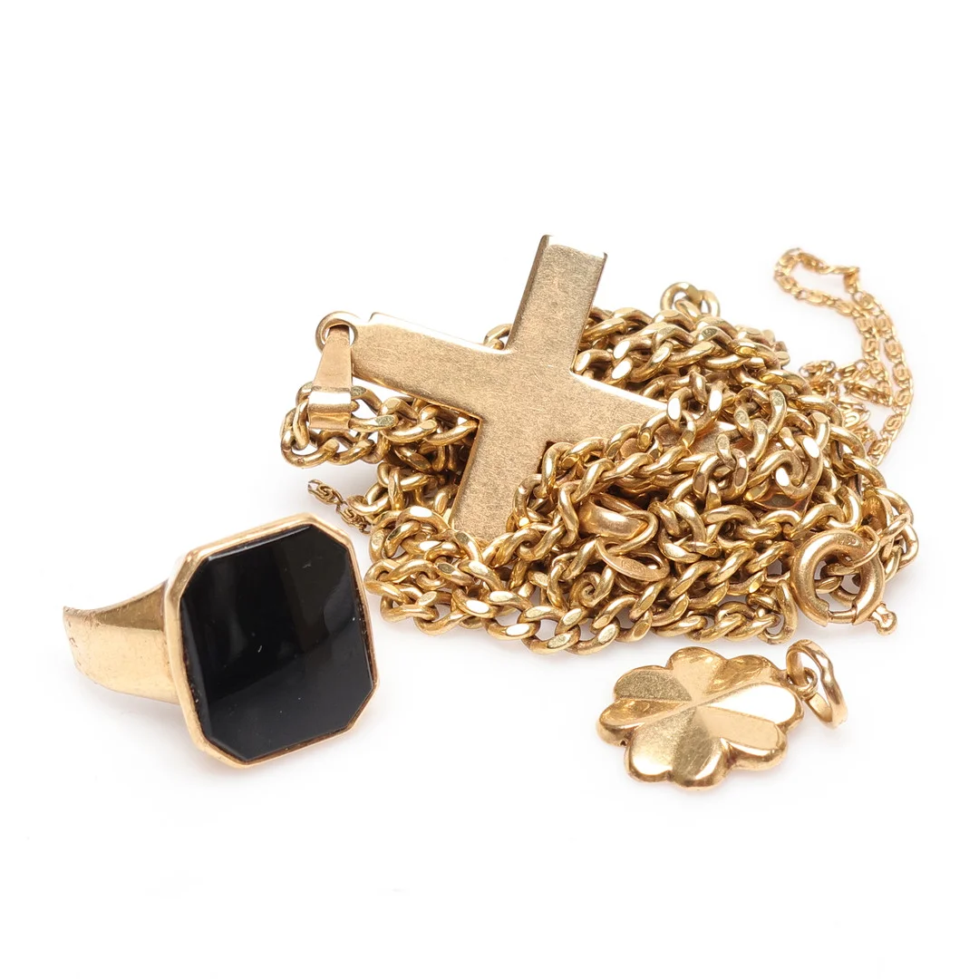 SMYCKEN/SKROT, guld, 18k, ca 14,4 gram. — Objet de vertu & Miscellaneous — Gomér & Andersson Linköping