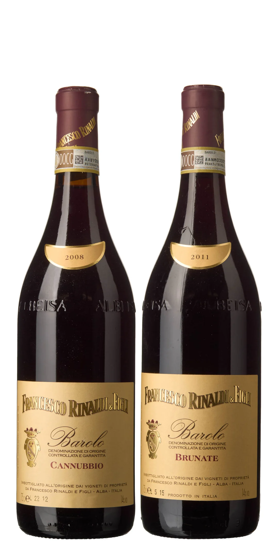2 x Miks Francesco Rinaldi & Figlio Barolo (1 x Cannubbio 2008, 1 x Brunate 2011) — 2 x Miks Francesco Rinaldi & Figlio Barolo (1 x Cannubbio 2008, 1 x Brunate 2011) — Vin/Vin — Blomqvist
