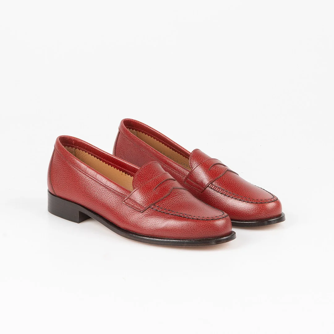 LOTTUSSE, Skor, Loafer, Bolonia-Röd, art. S1991, skinnsula, storlek 5 - (38). — Vintage & Designer Fashion — Stockholms Auktionsverk Helsingborg