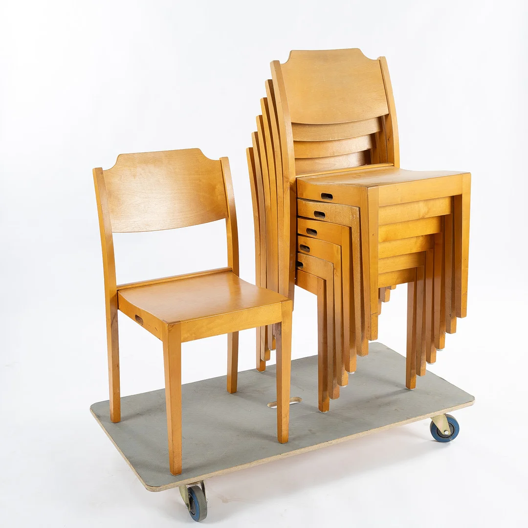 STOLAR, 7 st, orkestermodell, stapelbara. — Armchairs & Chairs — Stockholms Auktionsverk Helsingborg
