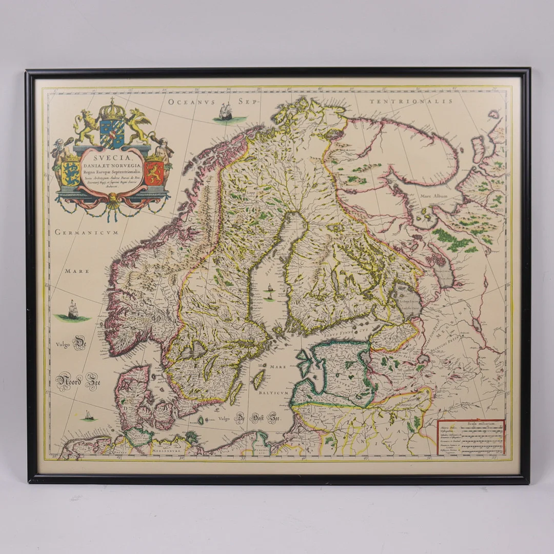 KARTA, efter Joan Blaeu, Svecia Dania Et Norvegia. — Maps — Markus Auktioner
