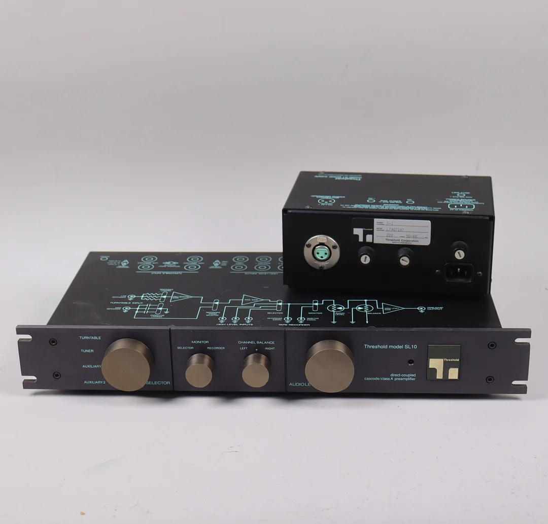 FÖRFÖRSTÄRKARE, Threshold Stereo Preamplifier SL10 samt Threshold S1 Power Supply, 1980-tal. — Audio, Vinyl & Hi-Fi — Markus Auktioner