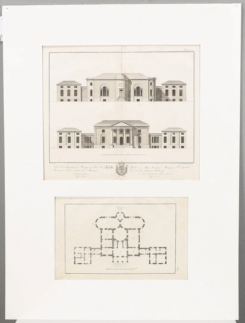 CHRISTIAN LUDWIG STIEGLITZ. 2 Planscher från "Zeichnungen aus der schönen Baukunst", Leipzig 1804. — Engravings & Prints — Karlstad Hammarö Auktionsverk
