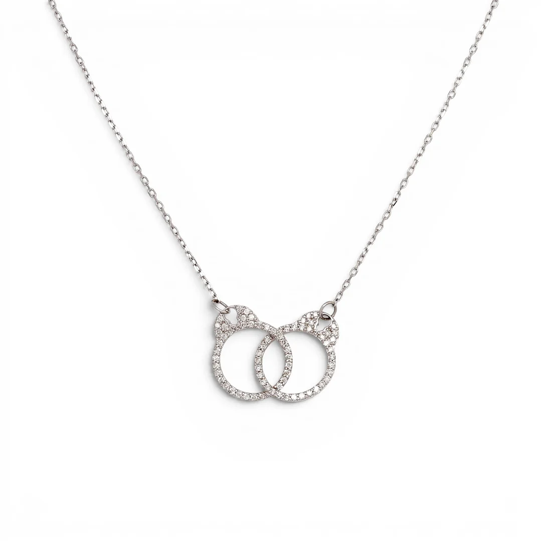 Handcuffs-shaped diamonds choker. — Necklace — Balclis
