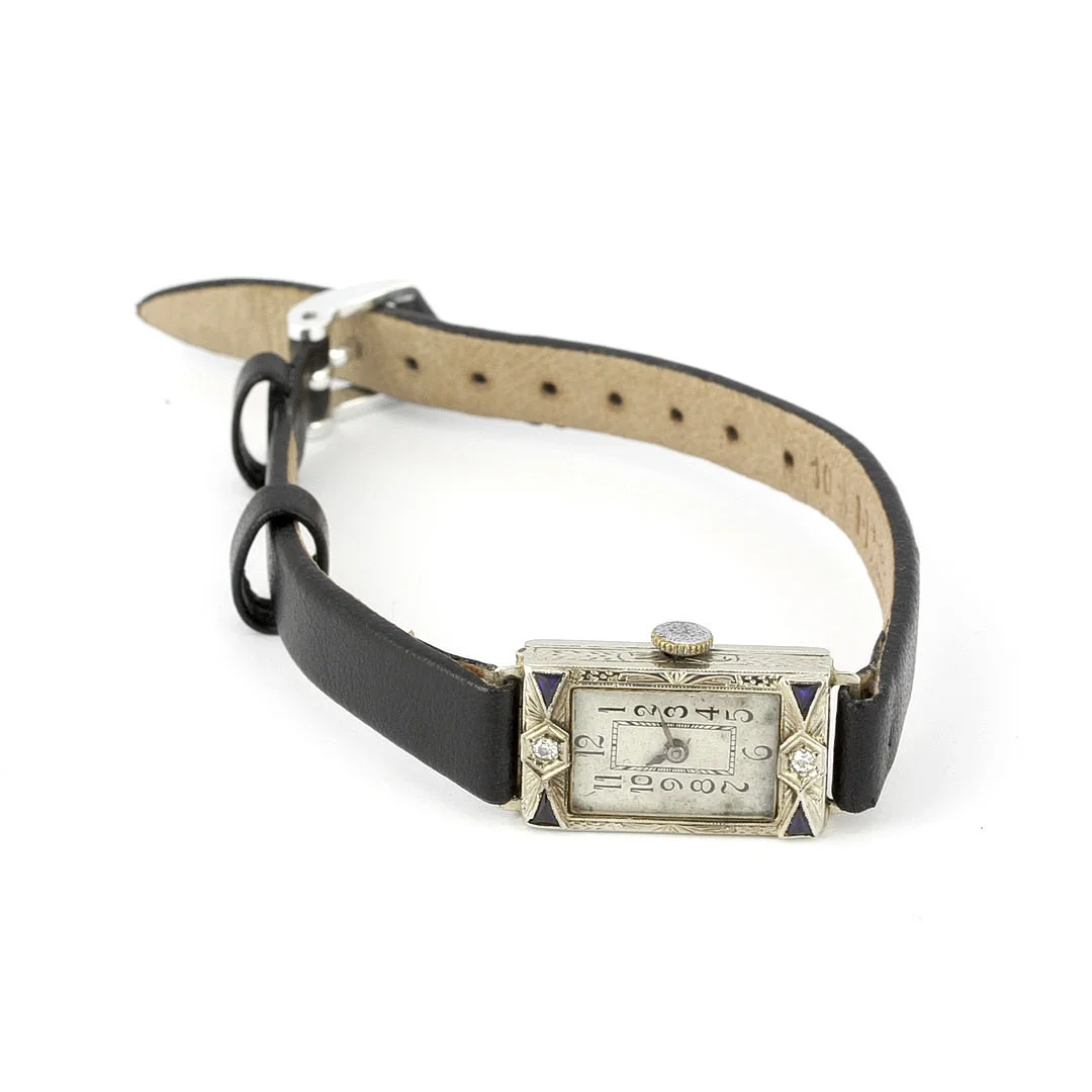ART DECO DIAMONDS & SAPPHIRES WRISTWATCH. — Wristwatches — Chalkwell Auctions