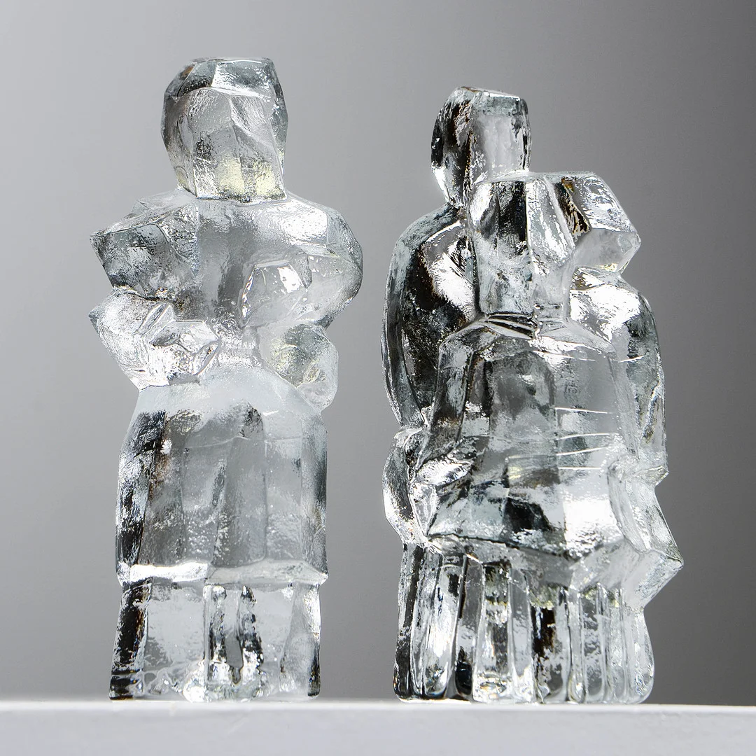 UNO WESTERBERG. Figuriner, 2 st, glas, Pukeberg. — Art glass — Formstad Auktioner