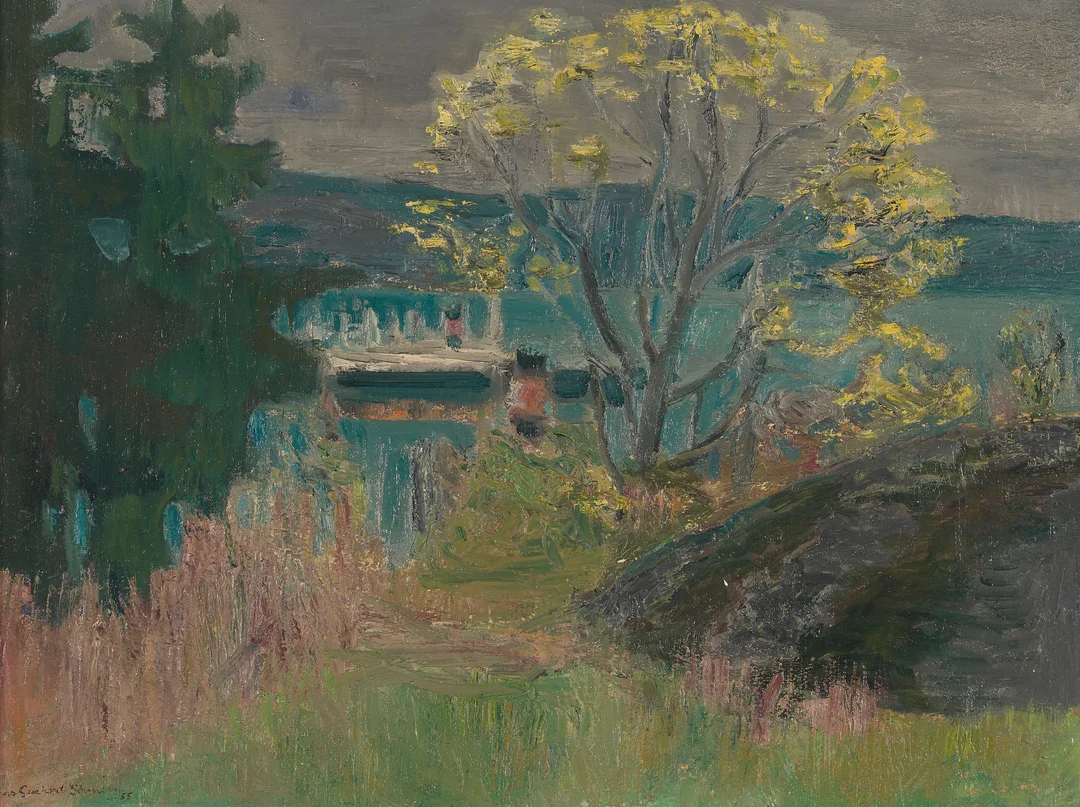 Sørensen, Hans Gerhard — "Grå vårdag" 1955 — Kunst/Maleri — Blomqvist
