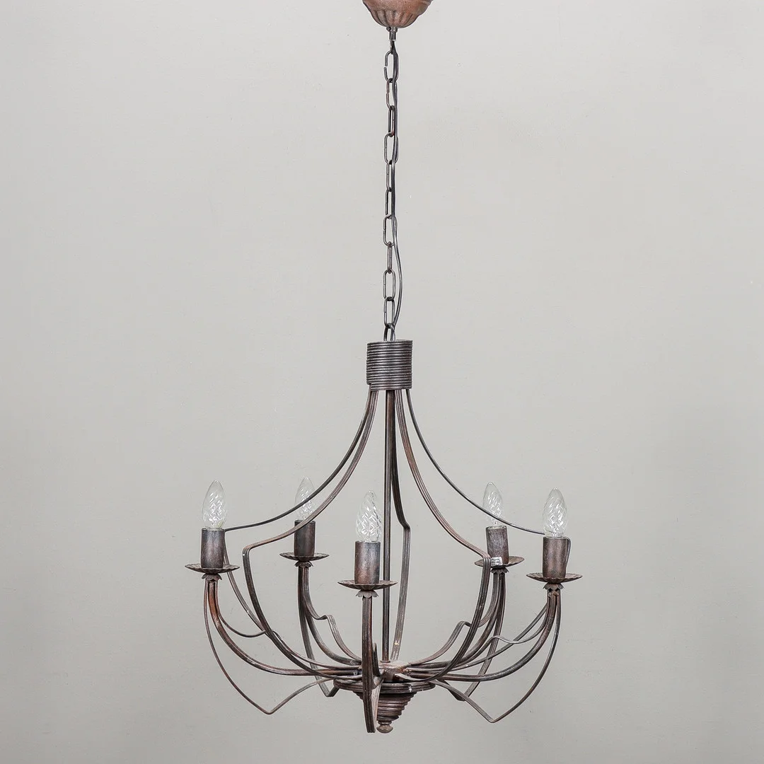 TAKLAMPA 5 ljuspunkter, metall. — Ceiling lights — Karlstad Hammarö Auktionsverk