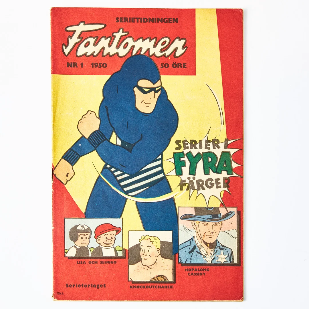 FANTOMEN, nr 1, 1950, serietidning. — Comics — Stockholms Auktionsverk Magasin 5