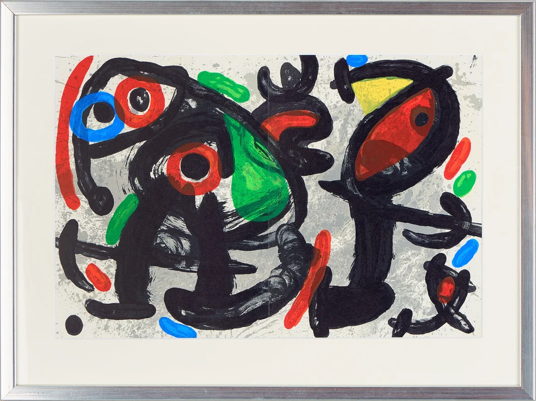 JOAN MIRÓ. Efter, komposition ur Derrieré le miroir, nr 186. — Engravings & Prints — Uppsala Auktionskammare