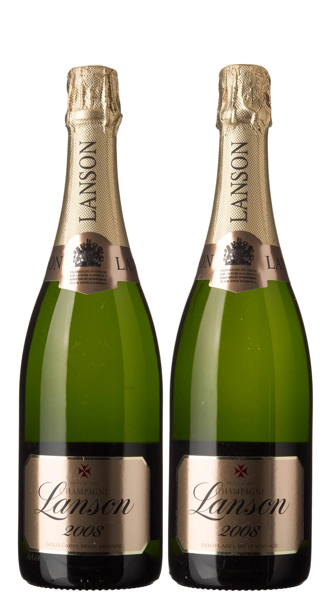 2 x Champagne Gold Label Brut Vintage 2008, Lanson — 2 x Champagne Gold Label Brut Vintage 2008, Lanson — Vin/Vin — Blomqvist