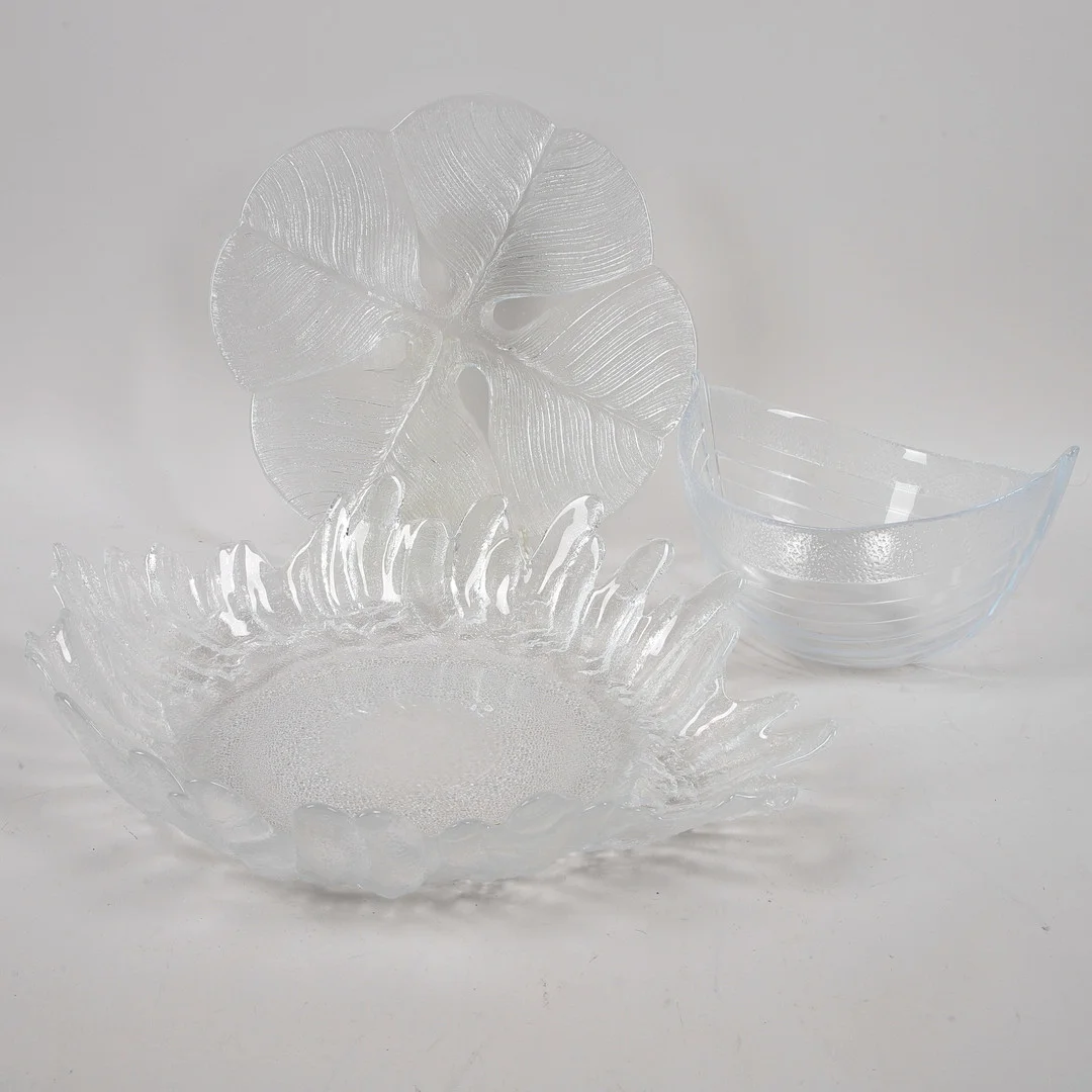 FAT OCH SKÅL/TRÅLARE, 3 st, glas, 1900-talets andra hälft. — Art glass — Ekenbergs Auktioner