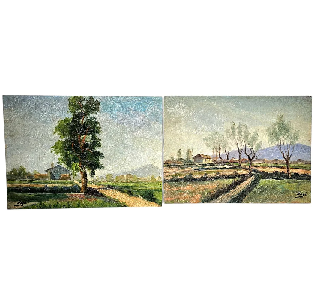 DAGÁ. Pareja de oleos sobre tabla. "Paisajes". — Paintings — Arce Auctions