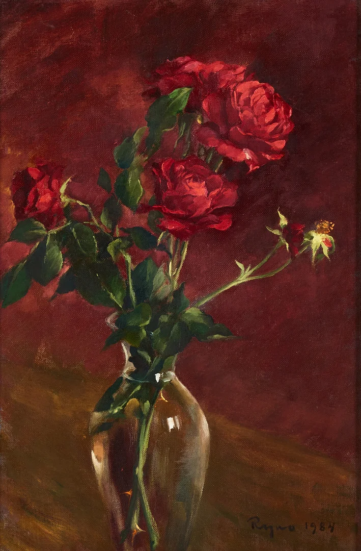 RYNO FRIEBERG. ”Röda rosor I”. — Paintings — Stockholms Auktionsverk Magasin 5