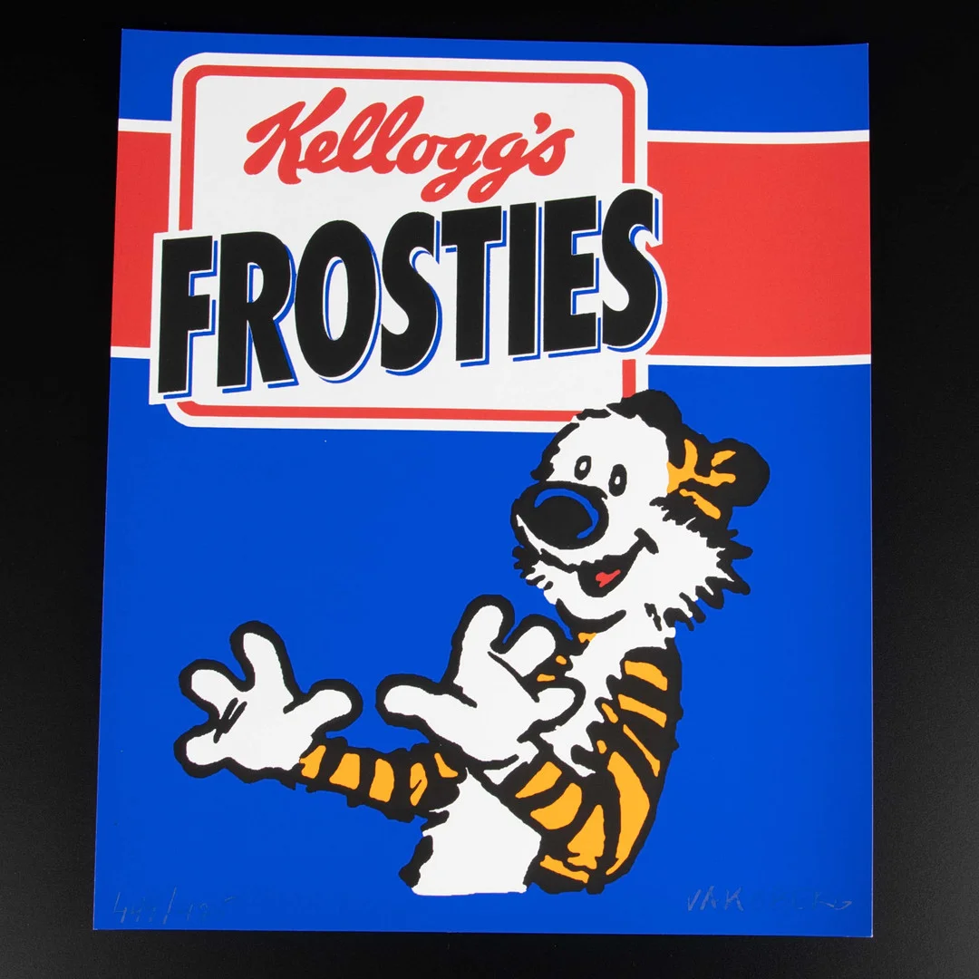 OVE VAKSBERG. Färgserigrafi, "Kellogg's frosties", signerad, numrerad 444/475. — Engravings & Prints — Laholms Auktionskammare