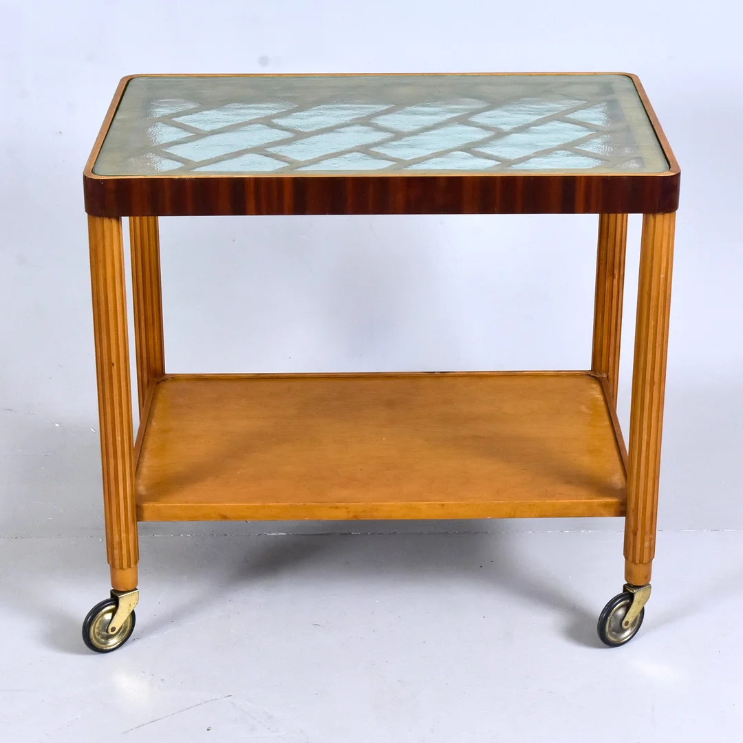 SERVERINGSVAGN, björk/zebrano, Swedish Modern, 1940-tal. — Tables — Halmstads Auktionskammare