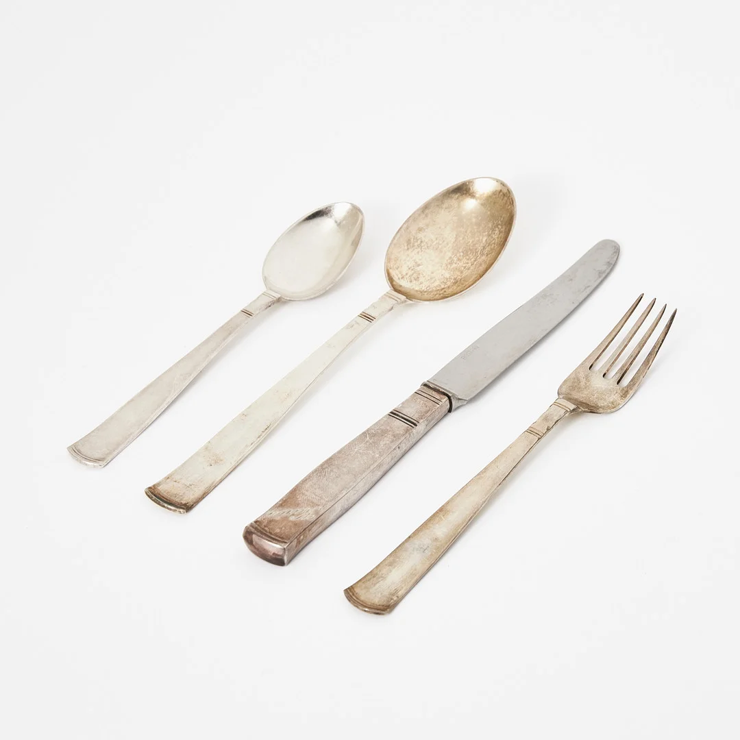 JACOB ÄNGMAN. Besticksuppsättning, 42 delar, silver, Rosenholm, GAB, Stockholm 1964. — Silver — Stockholms Auktionsverk Magasin 5