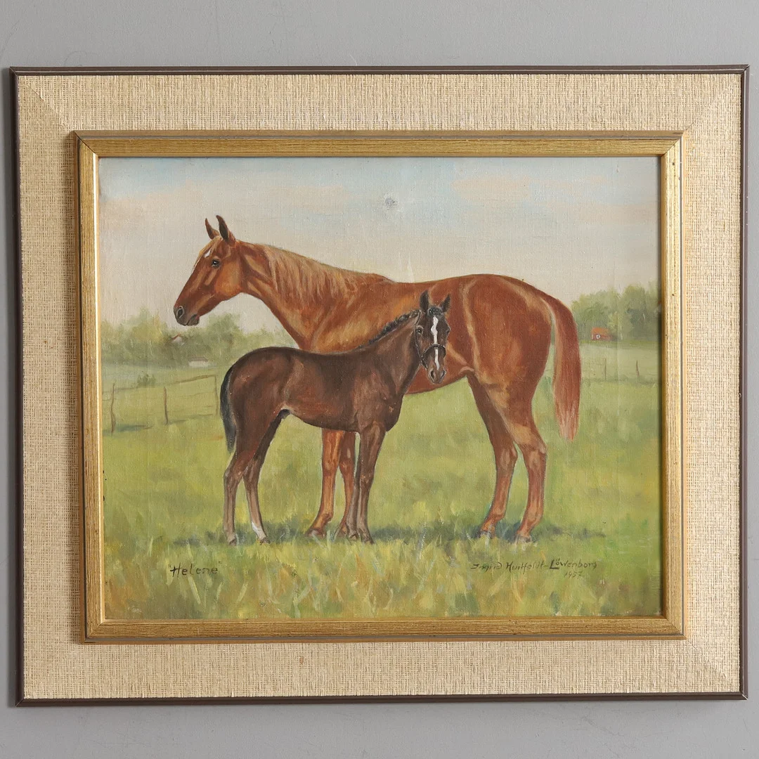 INGRID HUITFELDT LÖWENBORG. OLJA PÅ DUK, "Helene", signerad, daterad 1957. — Paintings — Örebro Stadsauktioner