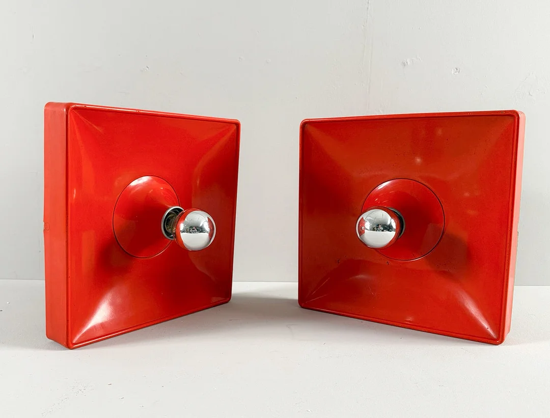 Space Age Wandlampen/Deckenlampen von Sölken Leuchten, Deutschland, 1970er Jahre. — Wall Lights — Stockholms Auktionsverk Düsseldorf/Neuss