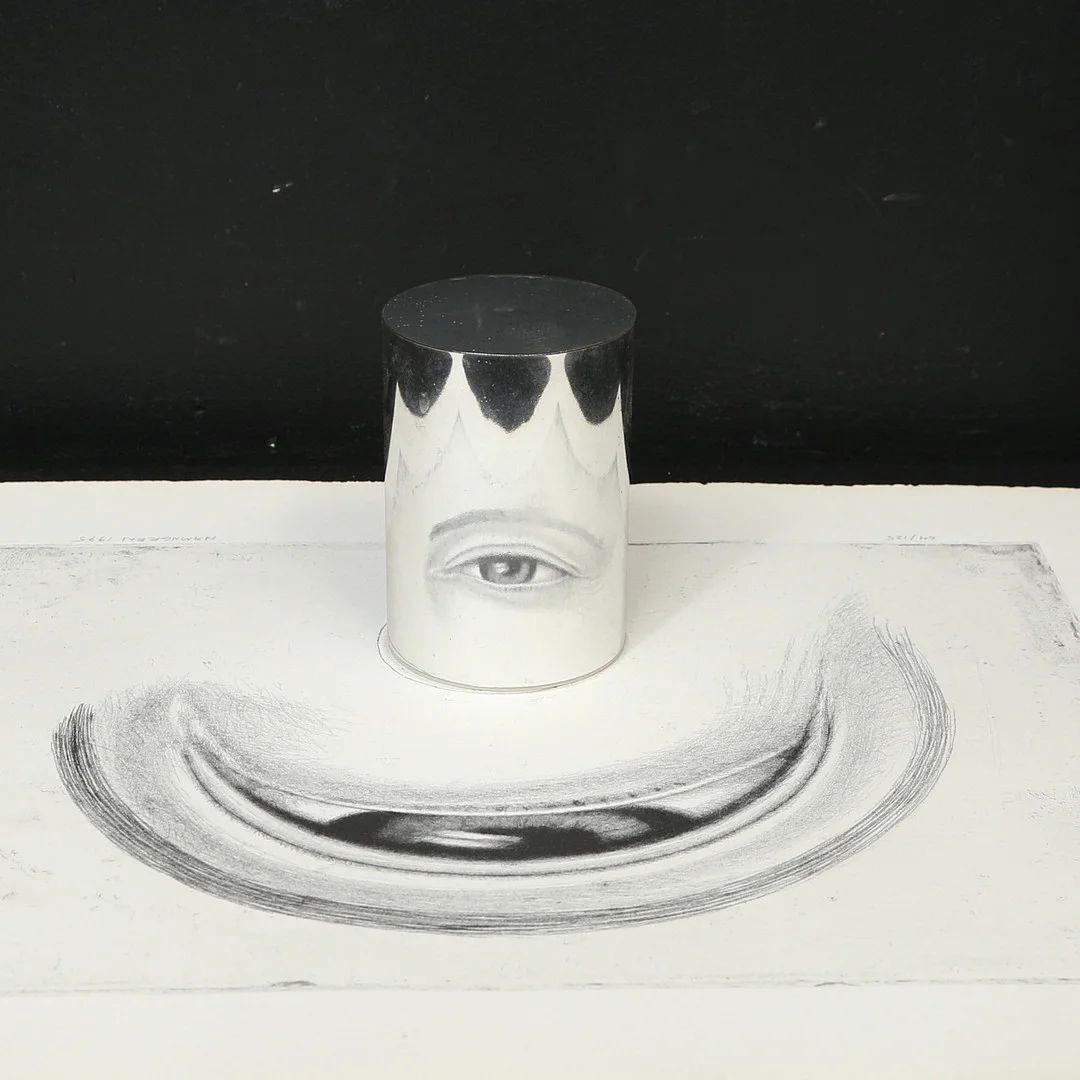 HANS HAMNGREN. Grafiskt blad/installation, signerad, numrerad 64/125 och daterad 1975. — Engravings & Prints — Gomér & Andersson Linköping