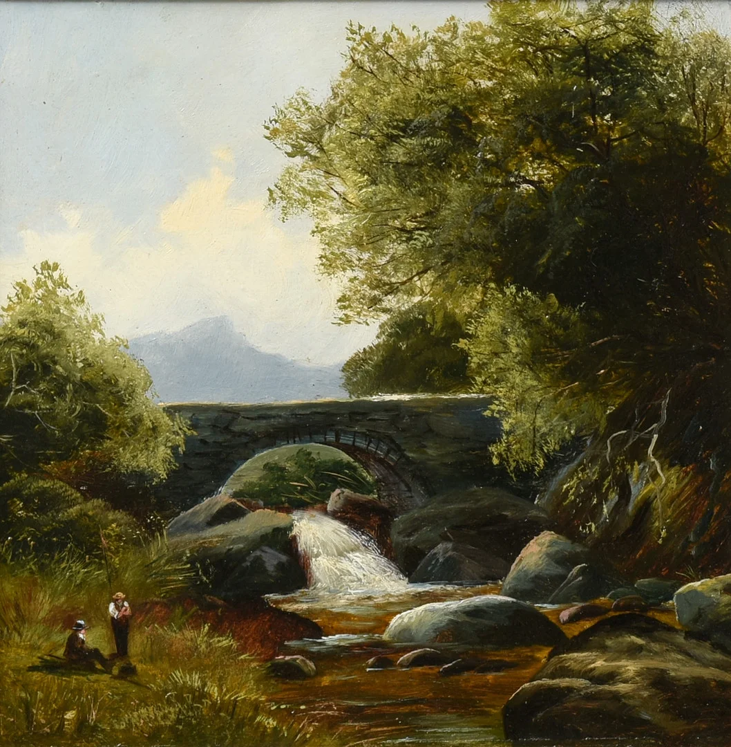 UBEKENDT KUNSTNER. Olie på plade. Landskab. Usigneret. Slutningen af 1800-tallet. — Paintings — Sørensen Auktioner