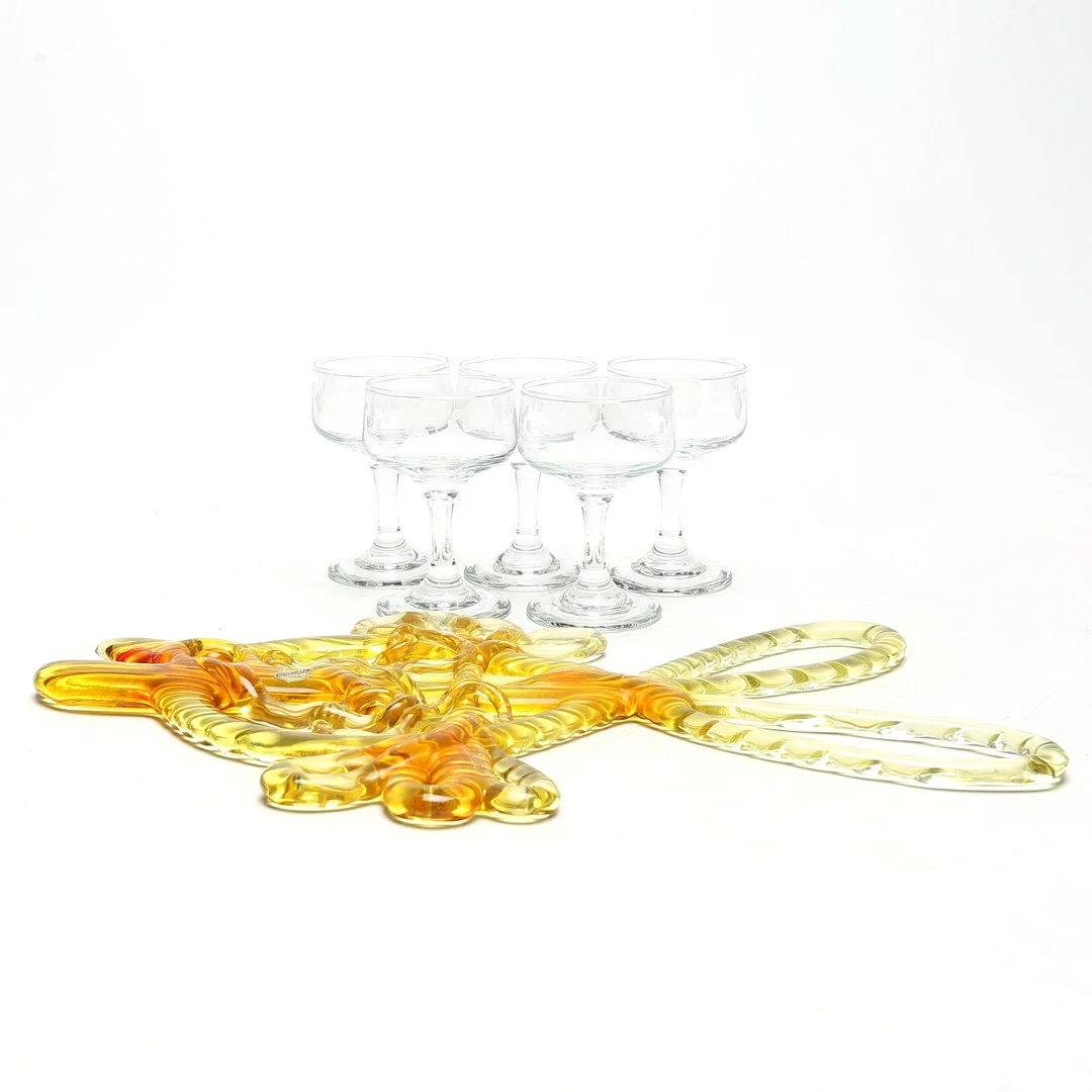FISKDEKORATION, glas och GLAS, 5 st. — Other — Kalmar Auktionsverk