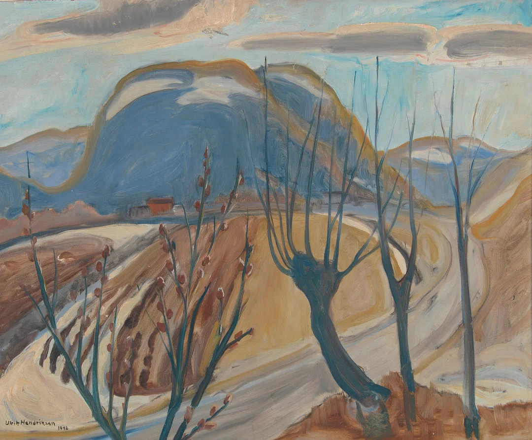 Hendriksen, Ulrik — "Blek vår, Bykle" 1946 — Kunst/Maleri — Blomqvist