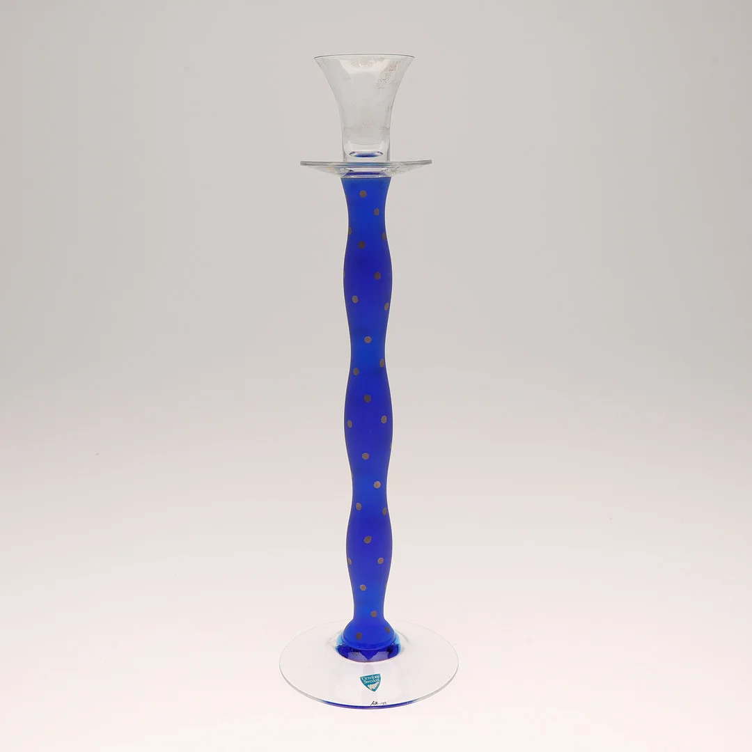ANNE NILSSON. LJUSSTAKE, "Celeste", Orrefors, 1990-tal, signerad. — Utility glass — Auktionsbyrån Varberg