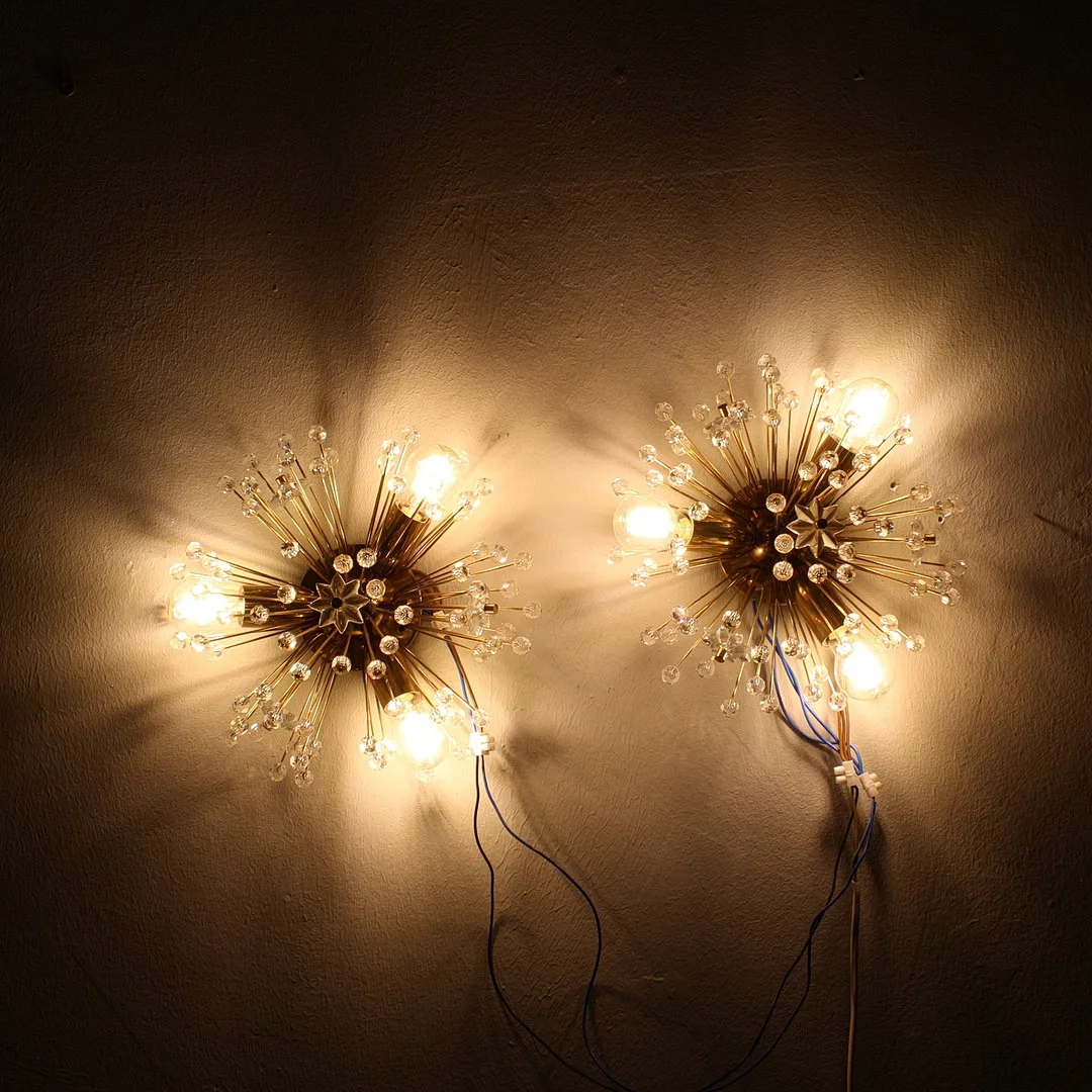 EMIL STEJNAR. Rupert Nikoll., Paar "Pusteblume" Sputnik-Wandlampen der 1950er. — Wall Lights — Stockholms Auktionsverk Düsseldorf/Neuss