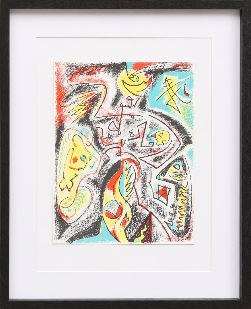 ANDRÉ MASSON. Originallitografi ur XX:e siècle nr 32 1969, tryckt hos Mourlot. — Engravings & Prints — Crafoord Auktioner Malmö