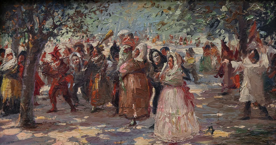 SPANISH SCHOOL, 19TH CENTURY. Carnival. — Paintings — Balclis
