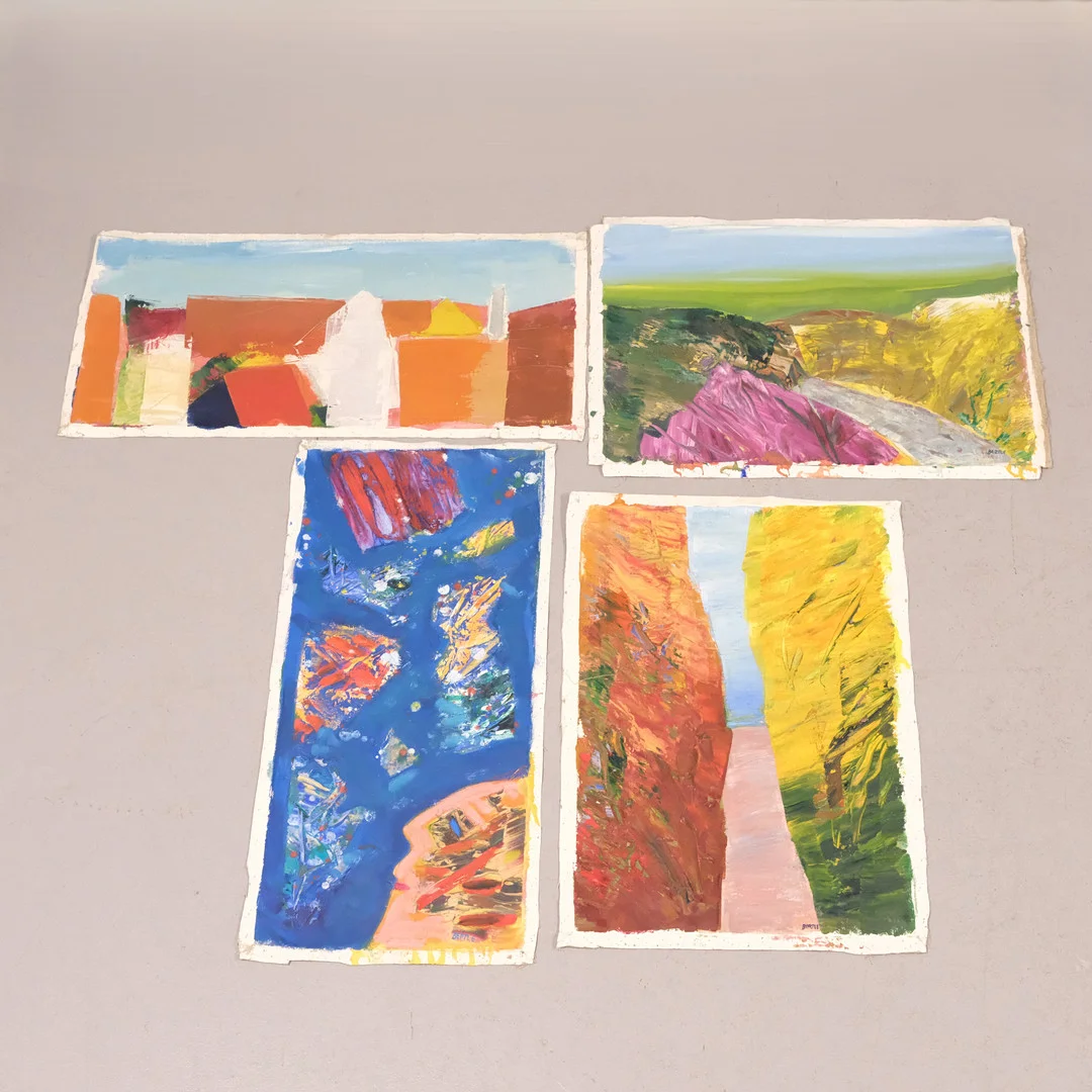 LARS BERTLE. FYRA OLJOR PÅ DUK. — Paintings — Björnssons Auktionskammare