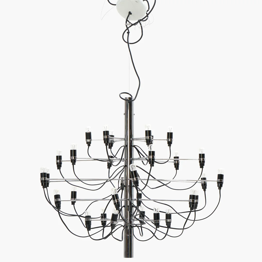 GINO SARFATTI. Taklampa, modell 2097/30, Flos, Italien, krom. — Ceiling lights — Crafoord Auktioner Stockholm