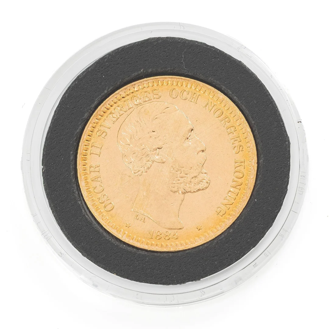 Guldmynt, Sverige, Oscar II, 20 kronor, 1884. — Militaria/Mynt — Bukowskis