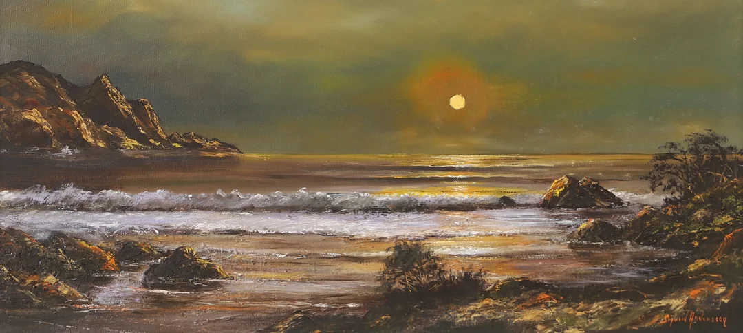 SIGVARD ANDERSSON. Kustparti, olja på duk, signerad. — Paintings — Helsingborgs Auktionskammare
