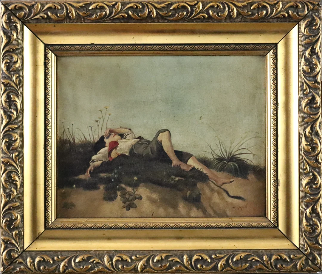 FRANZ VON LENBACH. REPLIK. "Hirtenknabe", Öl auf Leinwand. — Paintings — Auktionshaus Blank