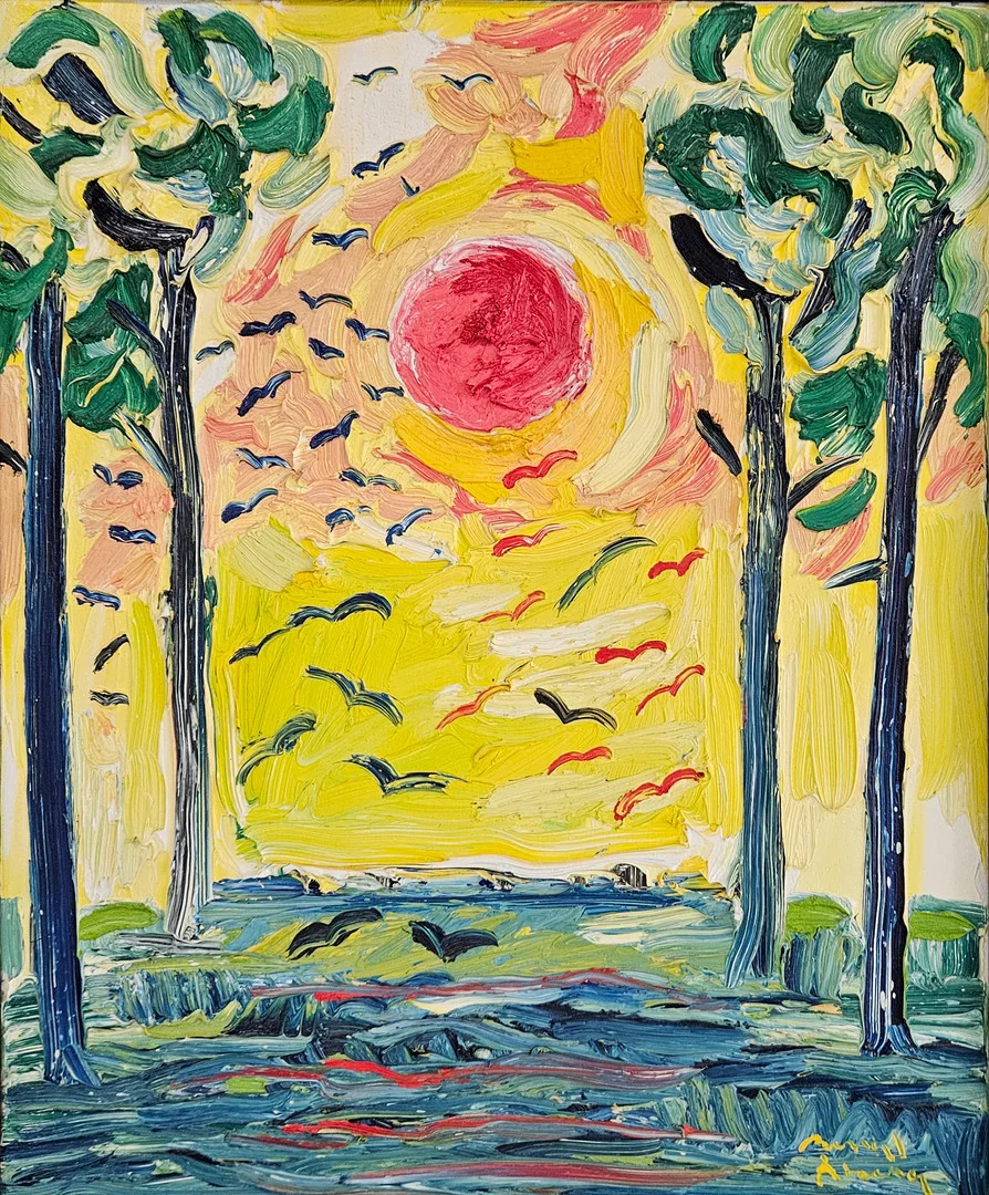 BENGT ÅBERG. Solnedgång. Olja på duk, signerad Bengt Åberg. — Paintings — Auktionshuset Thörner & Ek