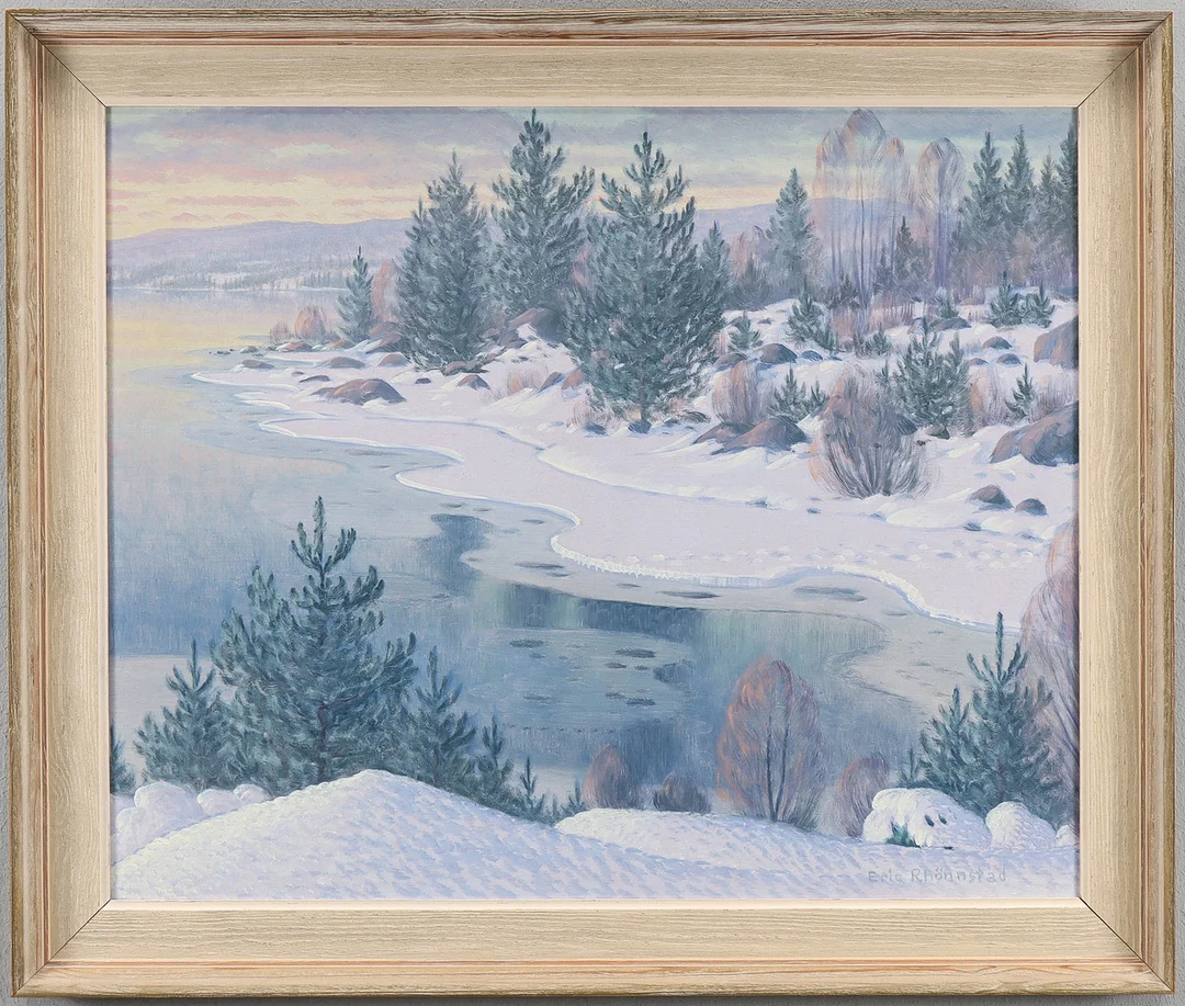ERIC RHÖNNSTAD. Olja på pannå, signerad. — Paintings — Karlstad Hammarö Auktionsverk