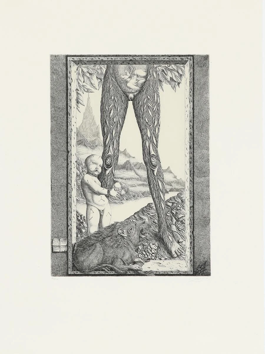 Jørgen Boberg: “Renaissancedrømme” (Renaissance dreams). All signed. Etchings. Sheet size 60×45 cm. (5) — Modern Prints/Modern art — Bruun Rasmussen