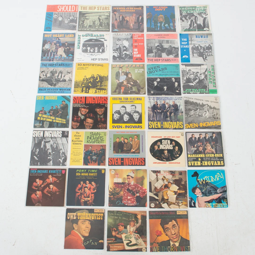 PARTI SINGLAR. 7", 33 stycken. — Audio, Vinyl & Hi-Fi — Laholms Auktionskammare