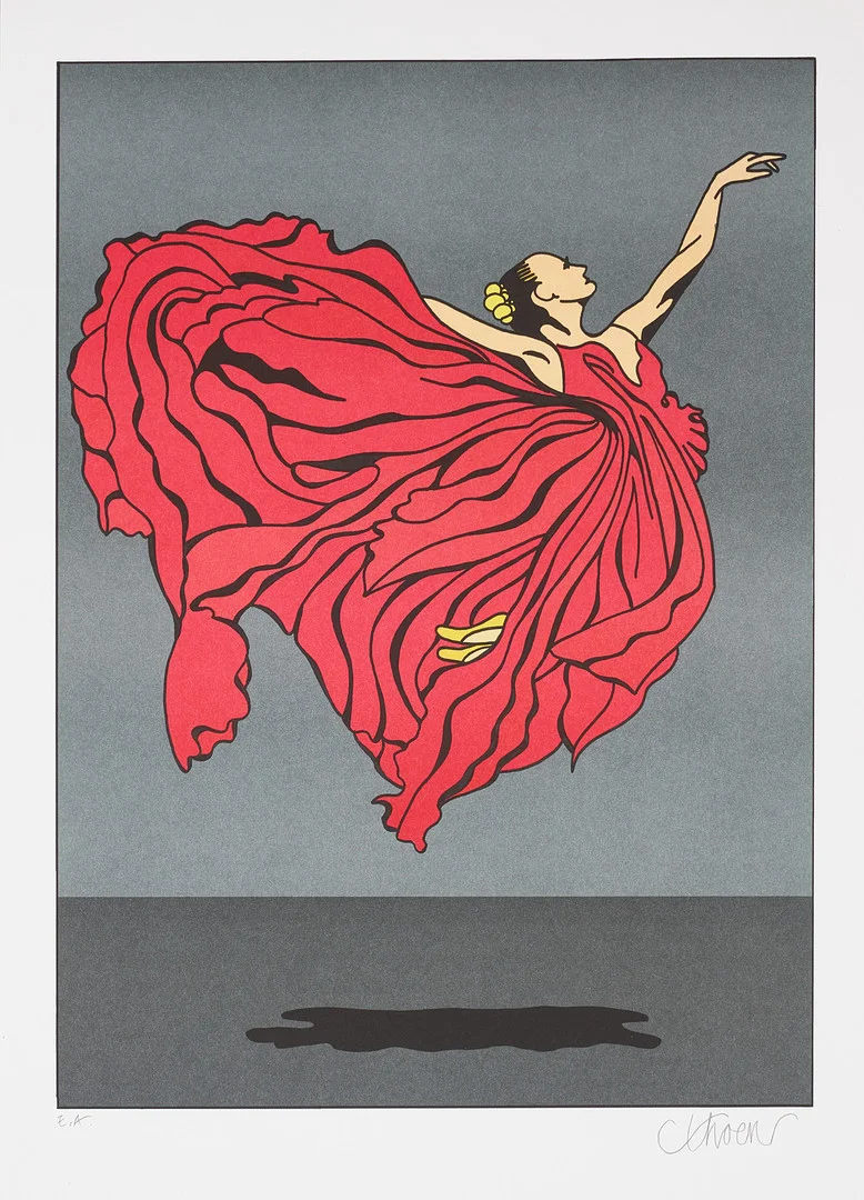 PETTER THOEN. "Dancing Queen", färglitografi, signerad, numrerad EA. — Engravings & Prints — Stockholms Auktionsverk Sickla