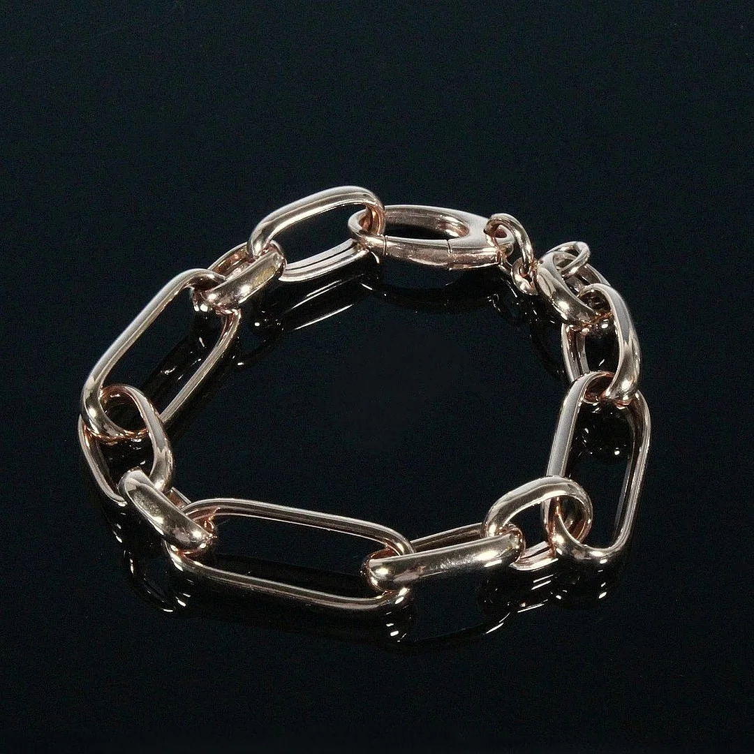 MERALIN JEWELRY. Grobgliedriges Armband aus 925/-Sterlingsilber, rosévergoldet. — Bracelets — Stockholms Auktionsverk Düsseldorf/Neuss