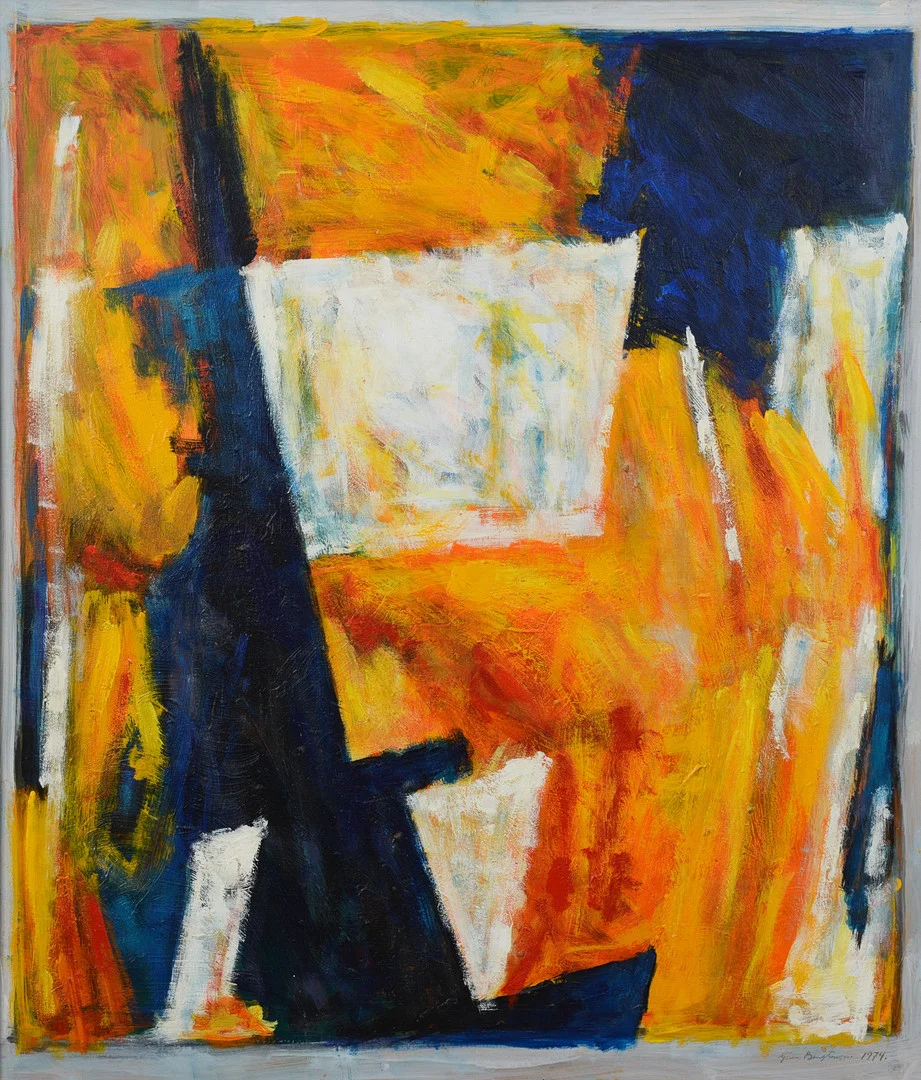 GÖRAN BENGTSSON. "Adif", akryl på pannå, signerad samt daterad 1977. — Paintings — Formstad Auktioner