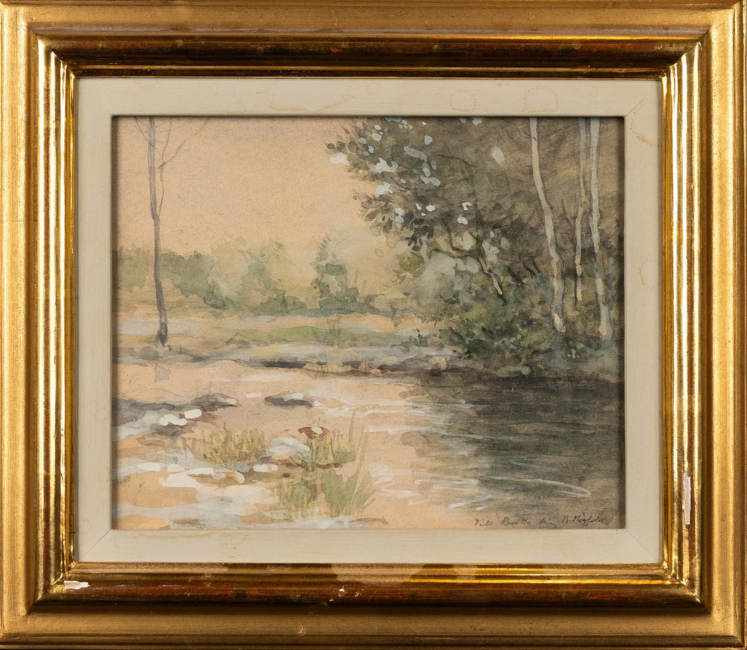 ROBERT HÖGFELDT. Blandteknik på papper, Motiv: Naturmotiv, Signerad: "R. Högfeldt". — Paintings — Norrlands Auktionsverk